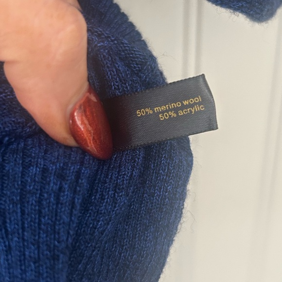 Outback Red Wool Blend Deep Blue Short Sleeve Knit Sweater - Picture 3 of 5